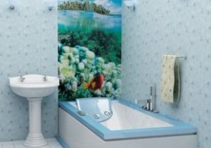 Интерьер ванной оформленный пластиковыми панелями